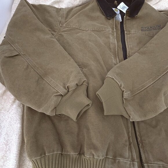 Vtg Carhartt Santa Fe Jacket Mens XL Brown J14 Faded Canvas Quilted 90s - Picture 7 of 16